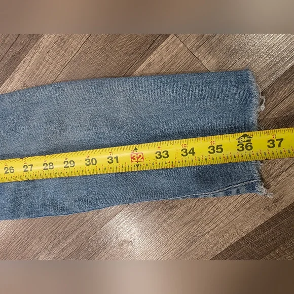 MOTHER Jeans Denim  Looker Ankle Fray Hey Sun Wash 26 Nwot Distressed Boho Y2k - Picture 12 of 16